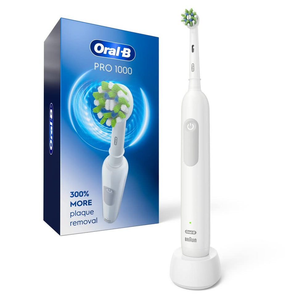 Oral-B Pro 1000 rechargeable electric toothbrush white dentist-inspired round head - BuyO