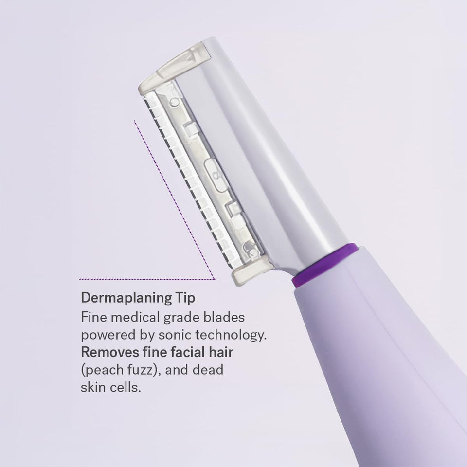 Michael Todd Beauty Sonicsmooth Dermaplaning Razor Women Face Eyebrow Trimmer Peach Fuzz Remover 8 Weeks Blades Lavender