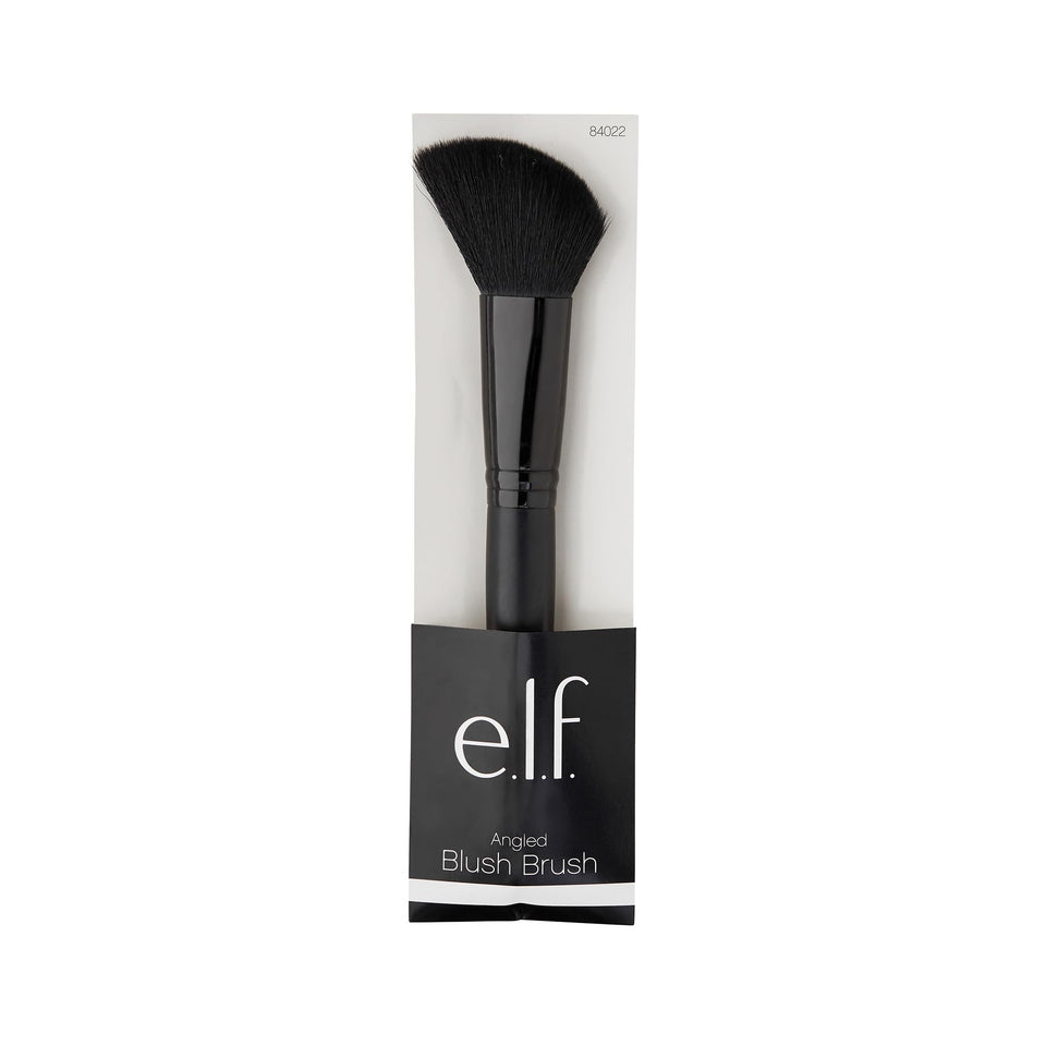 e.l.f. Angled Blush Brush for Sculpted Look Cream Liquid Powder Blush Bronzer Vegan Cruelty-Free