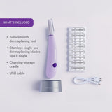Michael Todd Beauty Sonicsmooth Dermaplaning Razor Women Face Eyebrow Trimmer Peach Fuzz Remover 8 Weeks Blades Lavender