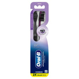 Oral-B 3D White Charcoal Manual Toothbrush Medium Bristles 2-Pack Teeth Whitening Adults