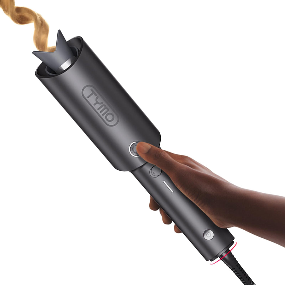 TYMO CURLPRO Automatic Rotating Curling Iron with Ionic Ceramic Barrel for Beach Waves Pink