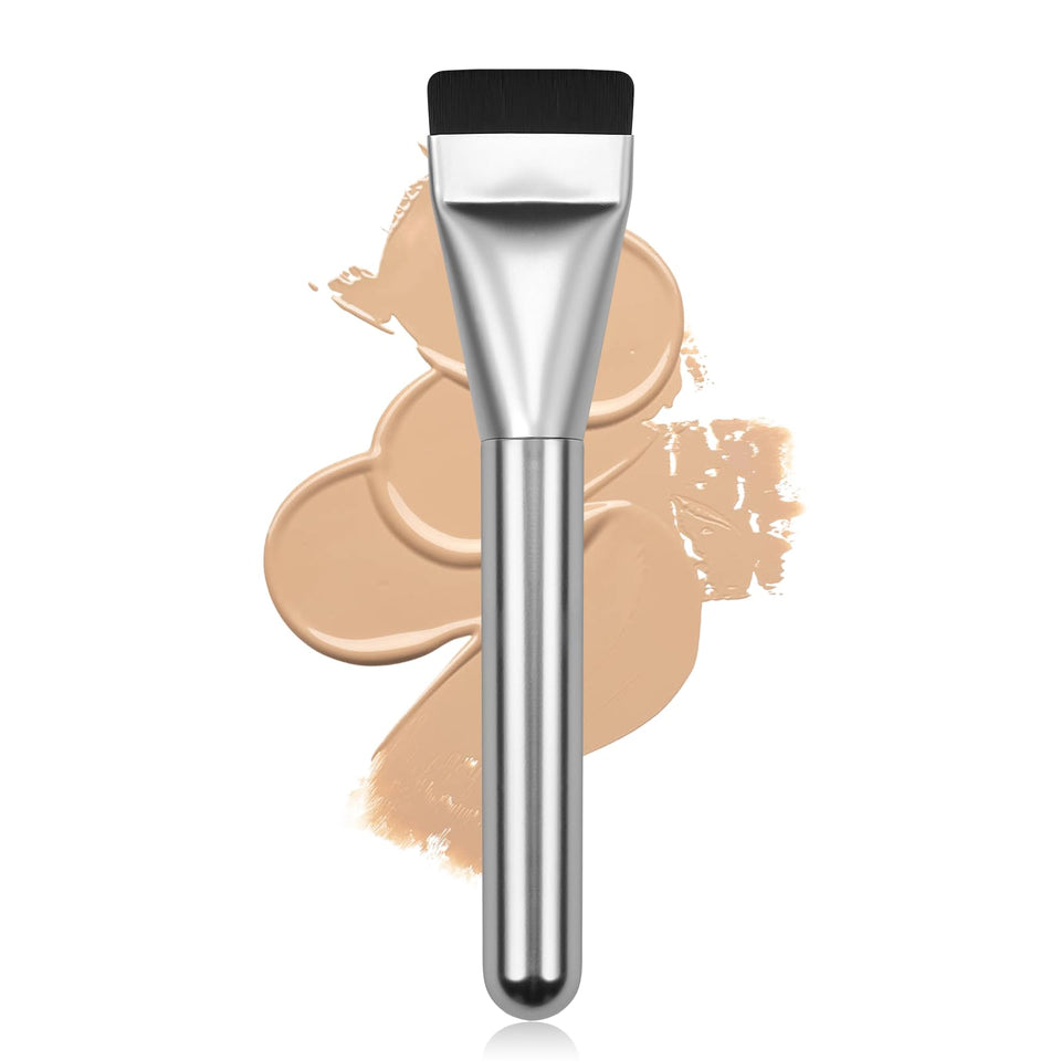 BEAUTYFACTOR flat foundation brush Korean spatula liquid cream blending silver - BuyO