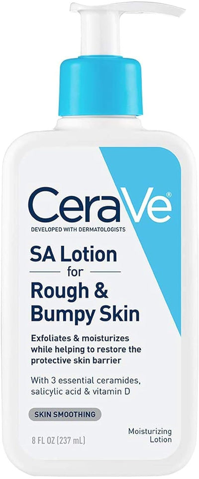 CeraVe SA Lotion for Rough & Bumpy Skin with Salicylic Acid Lactic Acid & Hyaluronic Acid 8 Oz