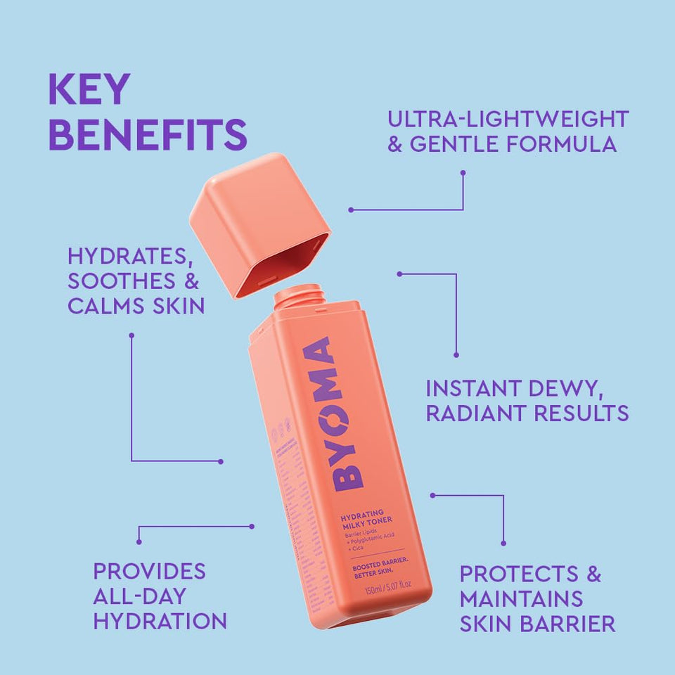 BYOMA Hydrating Milky Toner for Face with Barrier Repair & Deep Moisture 5.07 Fl Oz