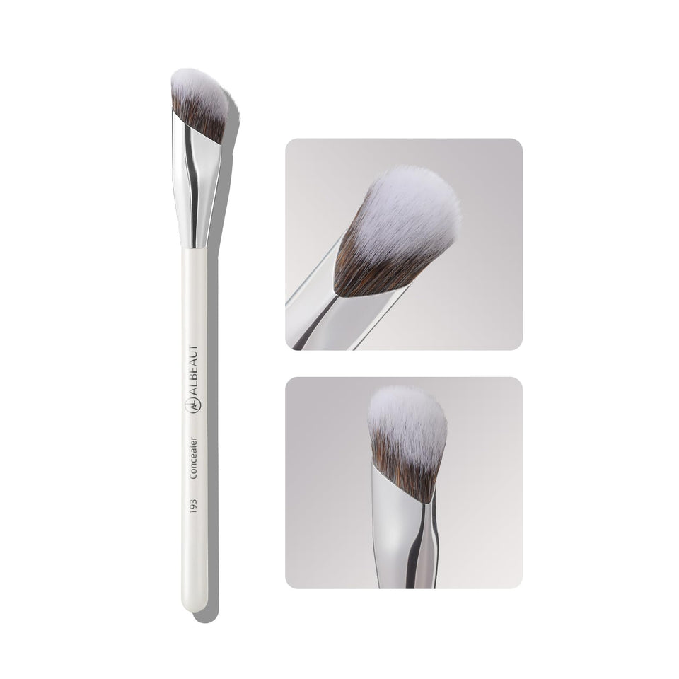 ALBEAUT angled concealer brush under eye precision face blending foundation white - BuyO