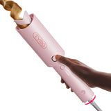 TYMO CURLPRO Automatic Rotating Curling Iron with Ionic Ceramic Barrel for Beach Waves Pink