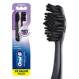 Oral-B 3D White charcoal manual toothbrush medium bristles 2 pack whitening adults - BuyO