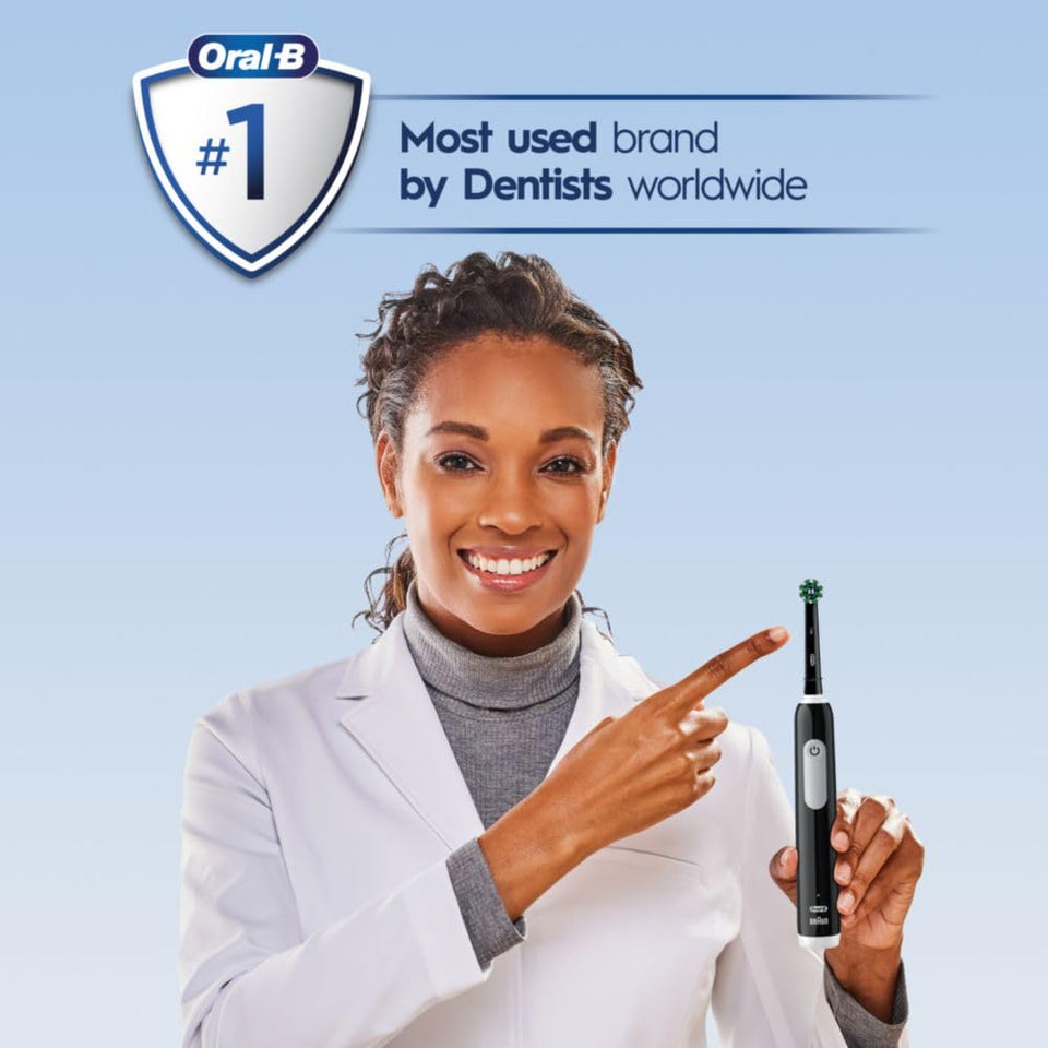 Oral-B Pro 1000 Rechargeable Electric Toothbrush Black Removes 100% More Plaque