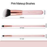 Real Perfection 16 Piece Makeup Brush Set with Eyebrow Razor Synthetic Foundation Concealer Eyeshadow Blush Pink