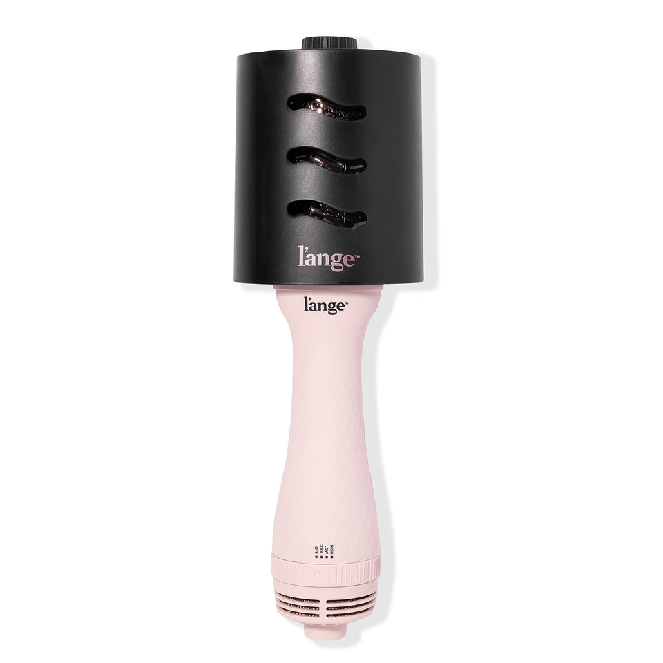 L'ANGE HAIR Le Volume 2-in-1 Titanium Blow Dryer Brush Frizz Control Oval Barrel Blush 60mm
