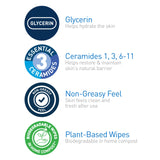 CeraVe Makeup Remover Wipes Plant Based Biodegradable Face Cleansing Wipes for Sensitive Skin 25 Ct