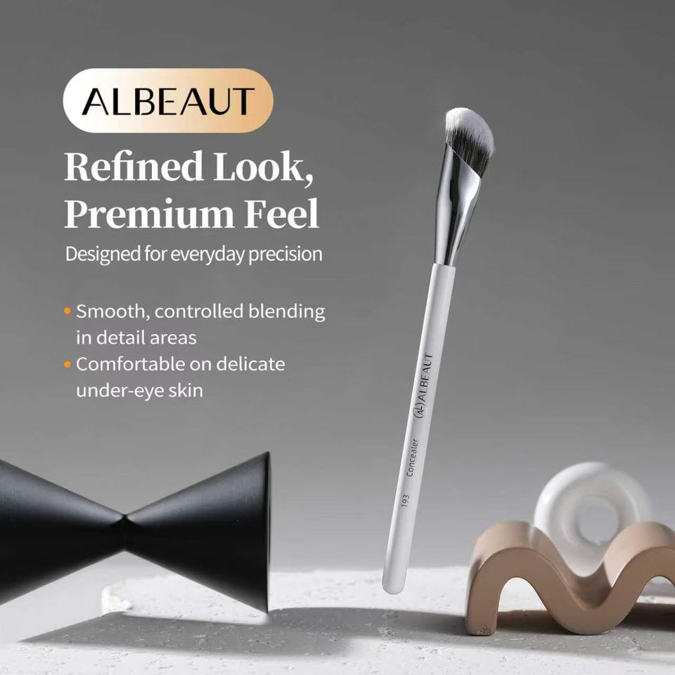 ALBEAUT Angled Concealer Brush Under Eye Precision Face Blending Foundation Brush