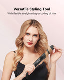 Annlary 1 Inch Titanium Ceramic Ionic Hair Straightener and Curler 2-in-1 Dual Voltage Frizz-Free