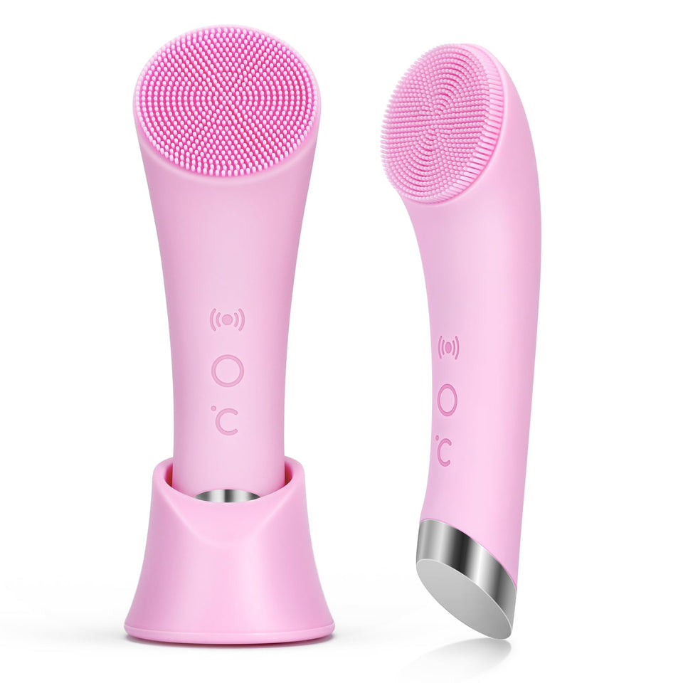 PRITECH Facial Cleansing Brush with Silicone Face Scrubber and Heat Massage for Deep Skin Cleaning