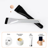 BEAUTYFACTOR Flat Foundation Brush Korean Makeup Spatula Facial Brush Liquid Cream Blending Silver