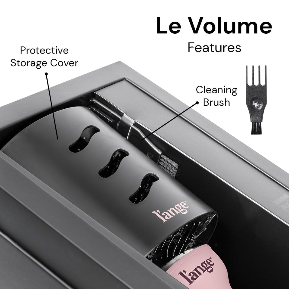 L'ANGE HAIR Le Volume 2-in-1 Titanium Blow Dryer Brush Frizz Control Oval Barrel Blush 60mm