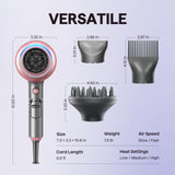 Wavytalk 1875W Ionic Hair Dryer with Diffuser Ceramic Technology 3 Attachments Rose Gold
