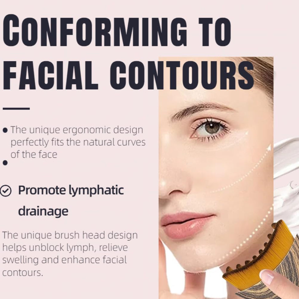 Lymphatic Contour Face Brush for Sculpting and Anti Puffiness Massage with Skin Glow Enhancement