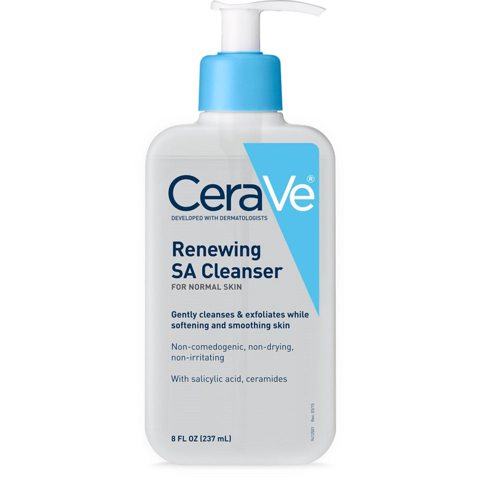 CeraVe Renewing Salicylic Acid Cleanser with Ceramides & Niacinamide Gentle BHA Face Wash 16 Oz