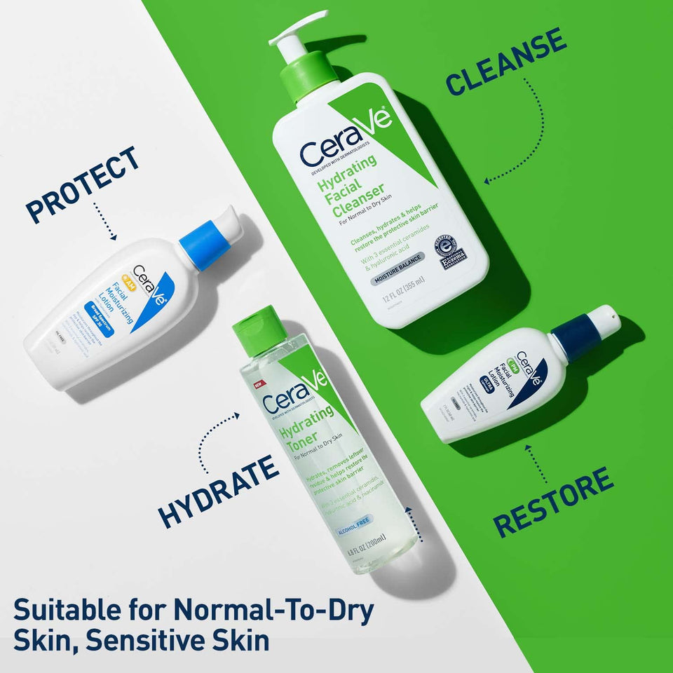 CeraVe Hydrating Toner for Face with Hyaluronic Acid Niacinamide & Ceramides Fragrance Free 6.8 Oz