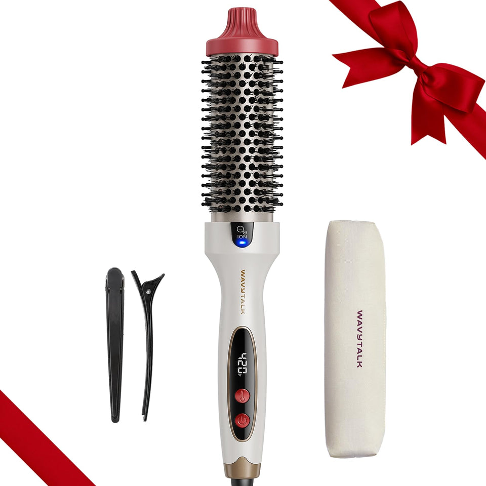 Wavytalk Thermal Brush 1.5 Inch Heated Round Brush with Ionic Ceramic for Smooth Blowout Hair Styling