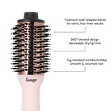 L'ANGE HAIR Le Volume 2-in-1 Titanium Blow Dryer Brush Frizz Control Oval Barrel Blush 60mm