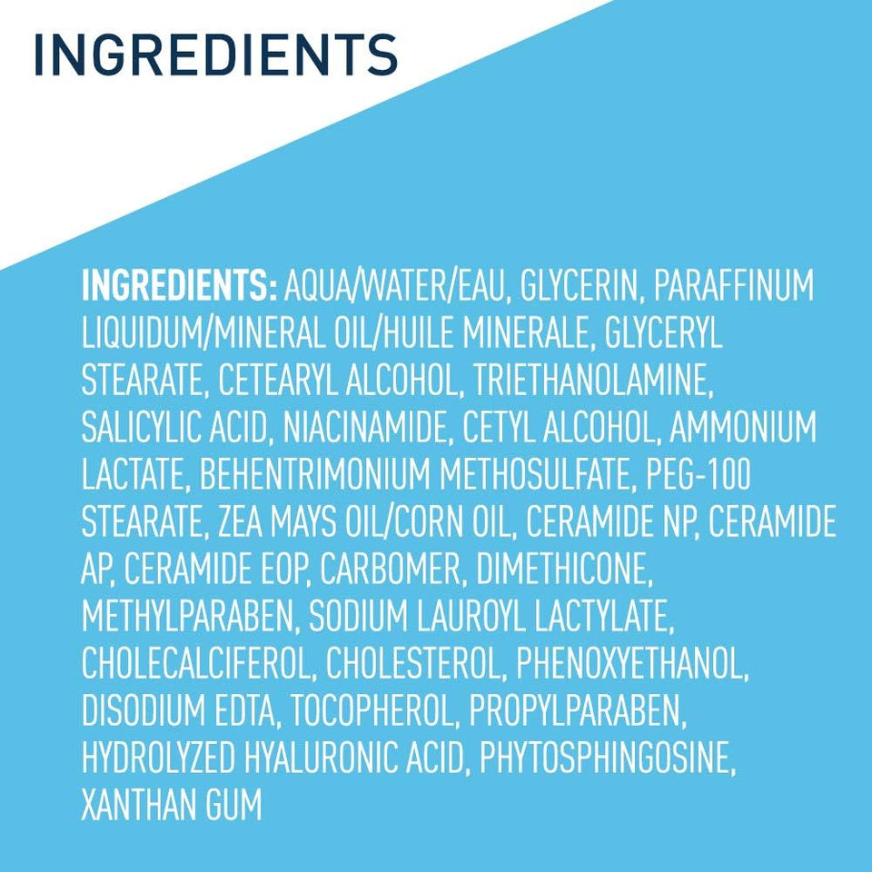 CeraVe SA Moisturizing Cream with Lactic Acid Hyaluronic Acid & Ceramides Fragrance Free 12 Oz