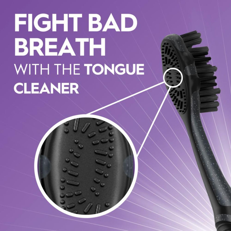 Oral-B 3D White Charcoal Manual Toothbrush Medium Bristles 2-Pack Teeth Whitening Adults