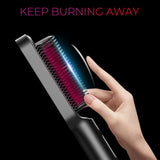 TYMO Ring Hair Straightener Brush Comb 5 Temps 20s Fast Heating Dual Voltage Black