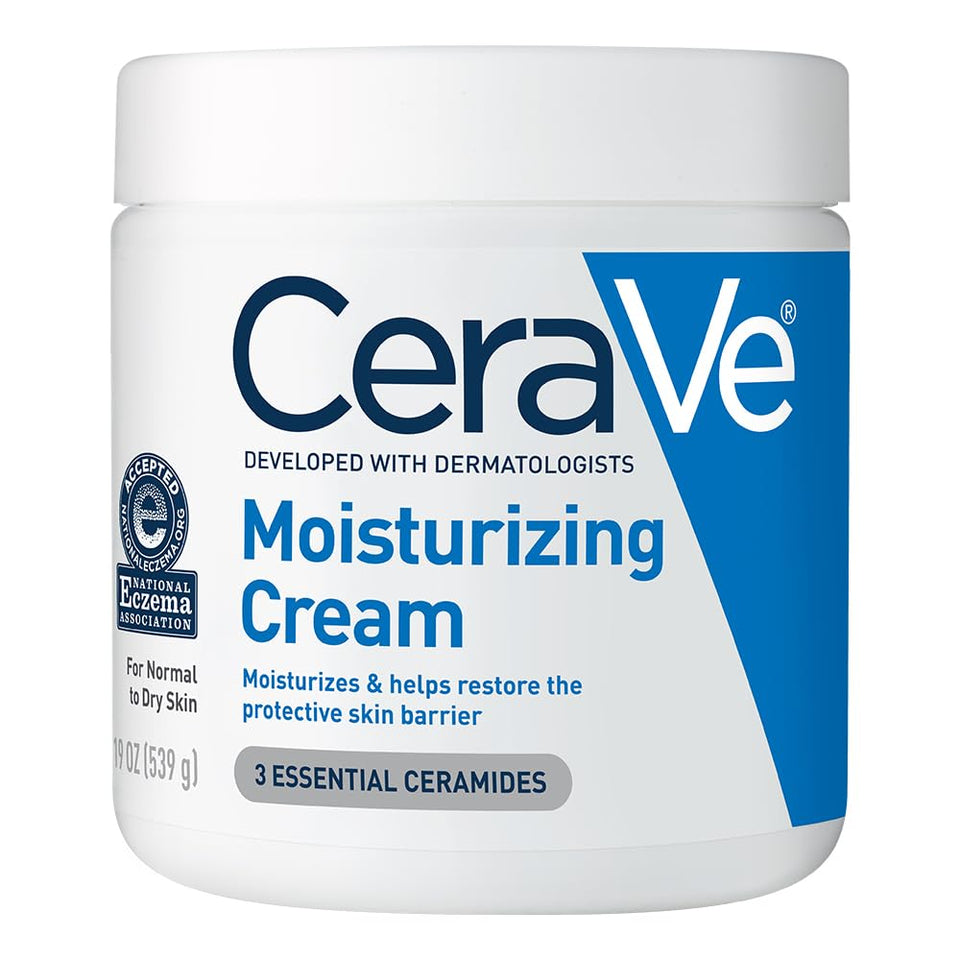 CeraVe Moisturizing Cream for Face & Body with Hyaluronic Acid & Ceramides 19 Oz