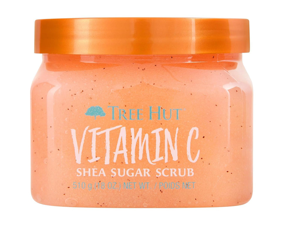 Tree Hut Vanilla Body Scrub with Shea Butter & Essential Oils Hydrating Sugar Exfoliator 18 Oz