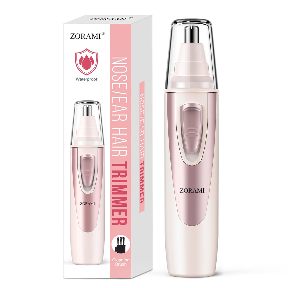Professional Ear and Nose Hair Trimmer with Waterproof Dual Edge Blades for Men and Women Pink