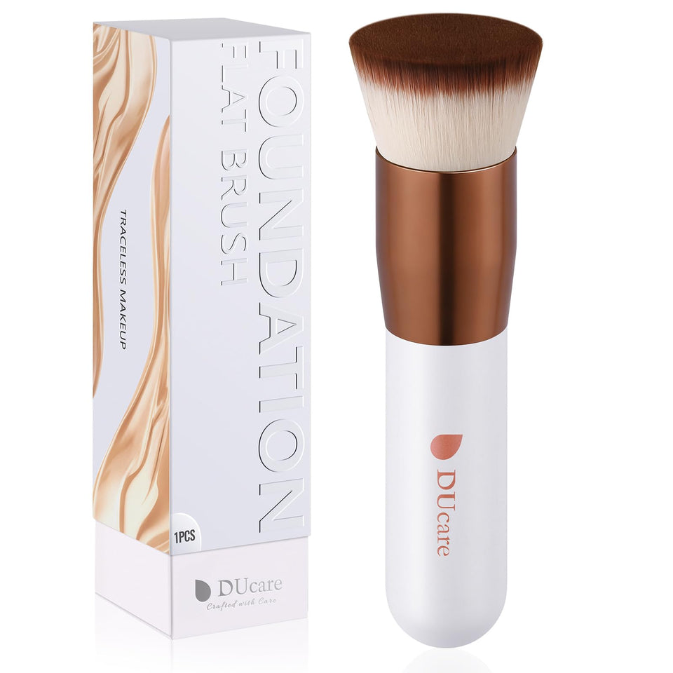 DUcare flat top kabuki foundation brush synthetic liquid powder buffing rose gold - BuyO