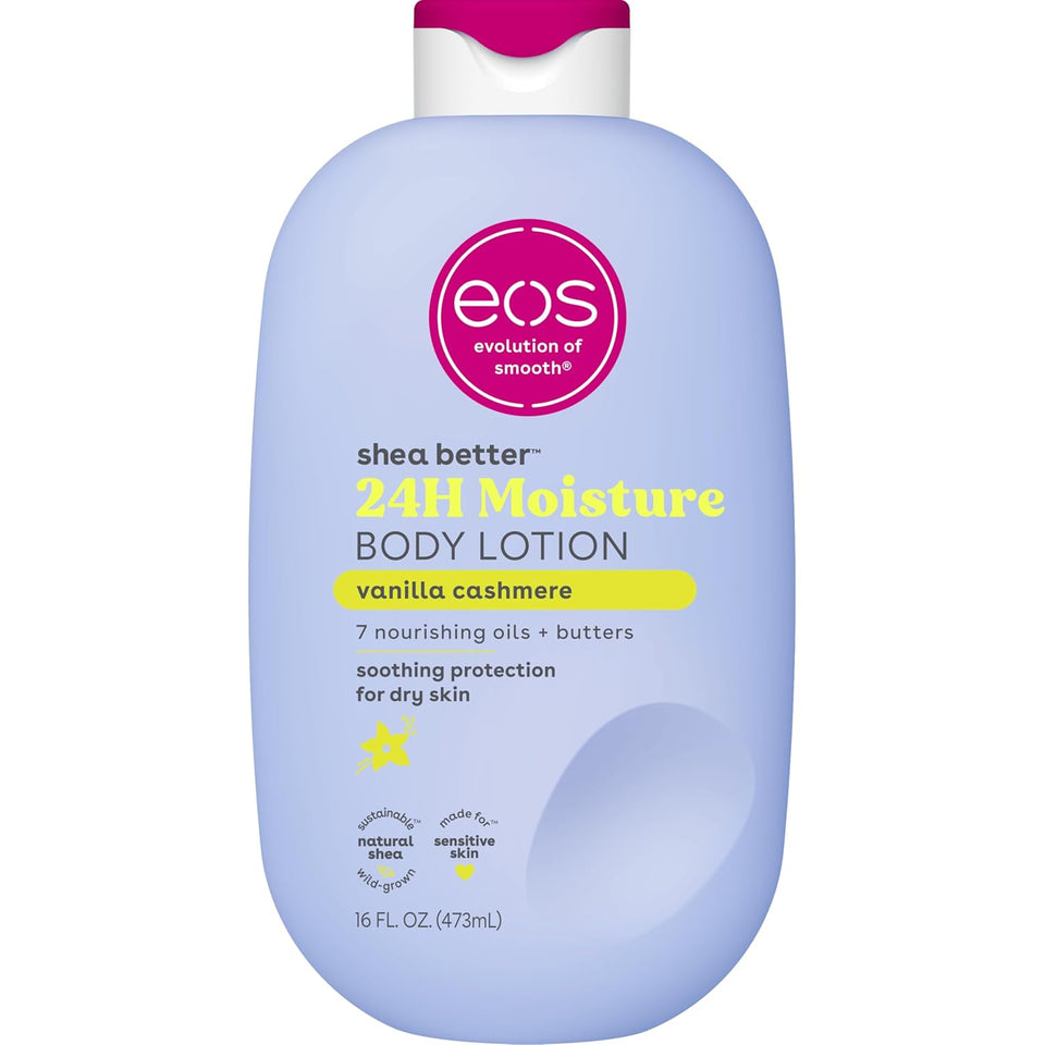 eos Shea Better Body Lotion Vanilla Cashmere Lightweight Non Greasy Moisturizer for Dry Skin Care
