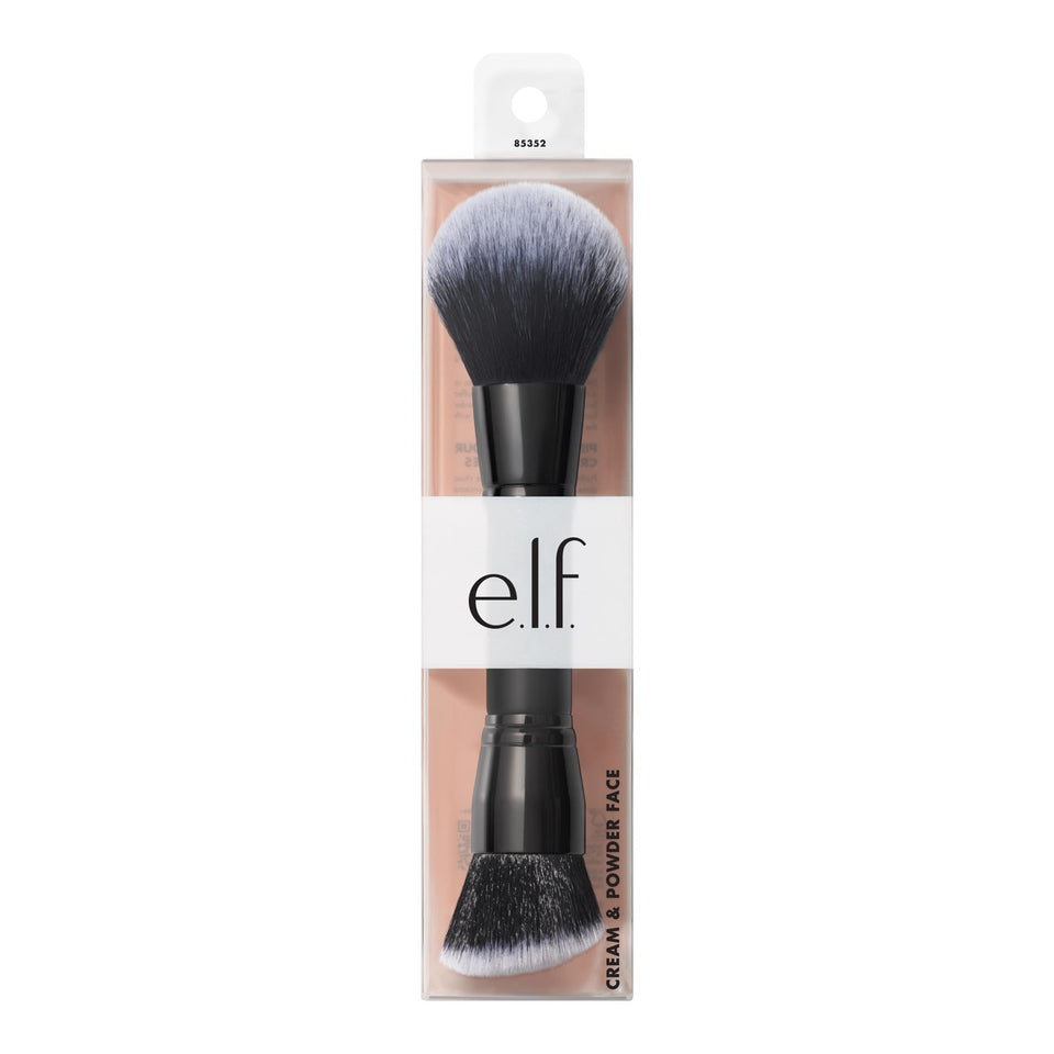 e.l.f. Dual-Ended Cream Powder Brush Two-in-One Airbrushed Complexion Vegan Cruelty-Free