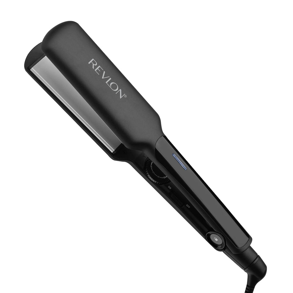 REVLON 2 inch ceramic flat iron fast heating hair straightener black travel friendly - BuyO