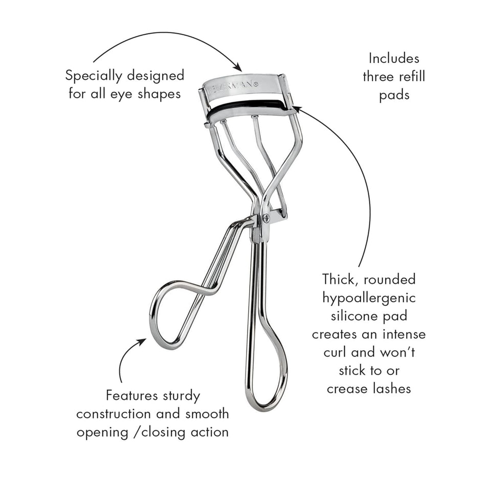 Tweezerman Classic Eyelash Curler with Refill Pads for All Eye Shapes Dramatic Curl