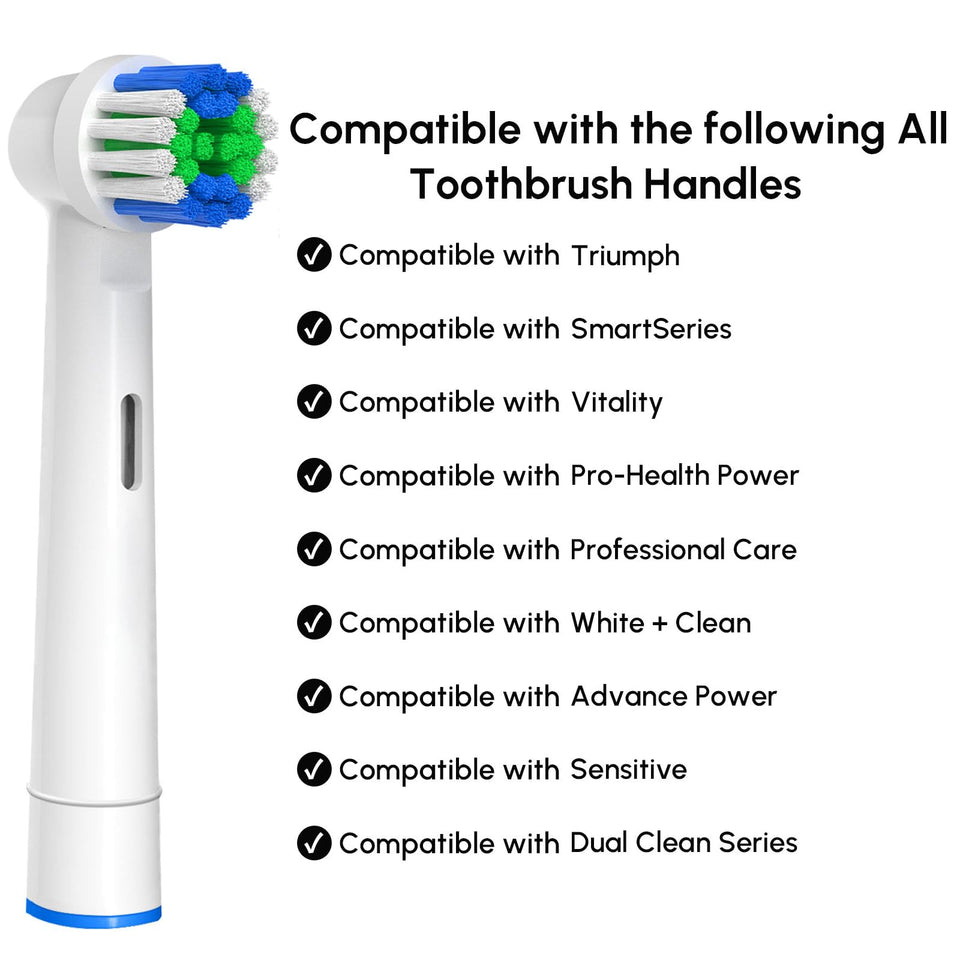GENKENT 12 Pack Replacement Toothbrush Heads Compatible with Oral-B Pro 1000 7000 9600 3000 500