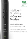 Aquasonic Black Series Ultra Whitening Electric Toothbrush ADA Accepted 8 Brush Heads Wireless Charging 40000 VPM