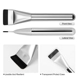 BEAUTYFACTOR Flat Foundation Brush Korean Makeup Spatula Facial Brush Liquid Cream Blending Silver