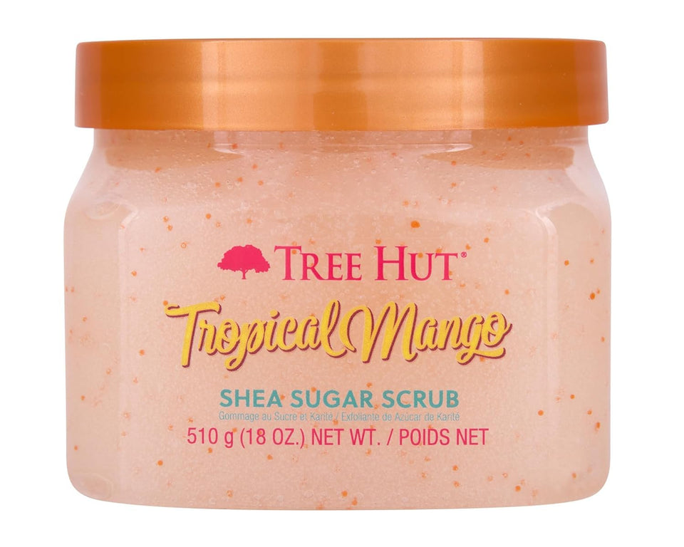 Tree Hut Vanilla Body Scrub with Shea Butter & Essential Oils Hydrating Sugar Exfoliator 18 Oz