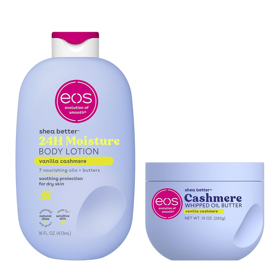 eos Shea Better Body Lotion Vanilla Cashmere Lightweight Non Greasy Moisturizer for Dry Skin Care