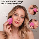 BEAKEY 10+2 Makeup Brushes Set Professional Foundation Eyeshadow Concealer Blush with 2 Blender Sponges Paper Case