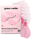 grace & stella Under Eye Mask Patches for Dark Circles Puffy Eyes & Wrinkles Vegan 6 Pairs Pink