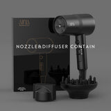 AINA Hair Dryer with Diffuser Advanced Ionic Technology Ceramic Coating Cold Shot Turbo Heat 110V Black