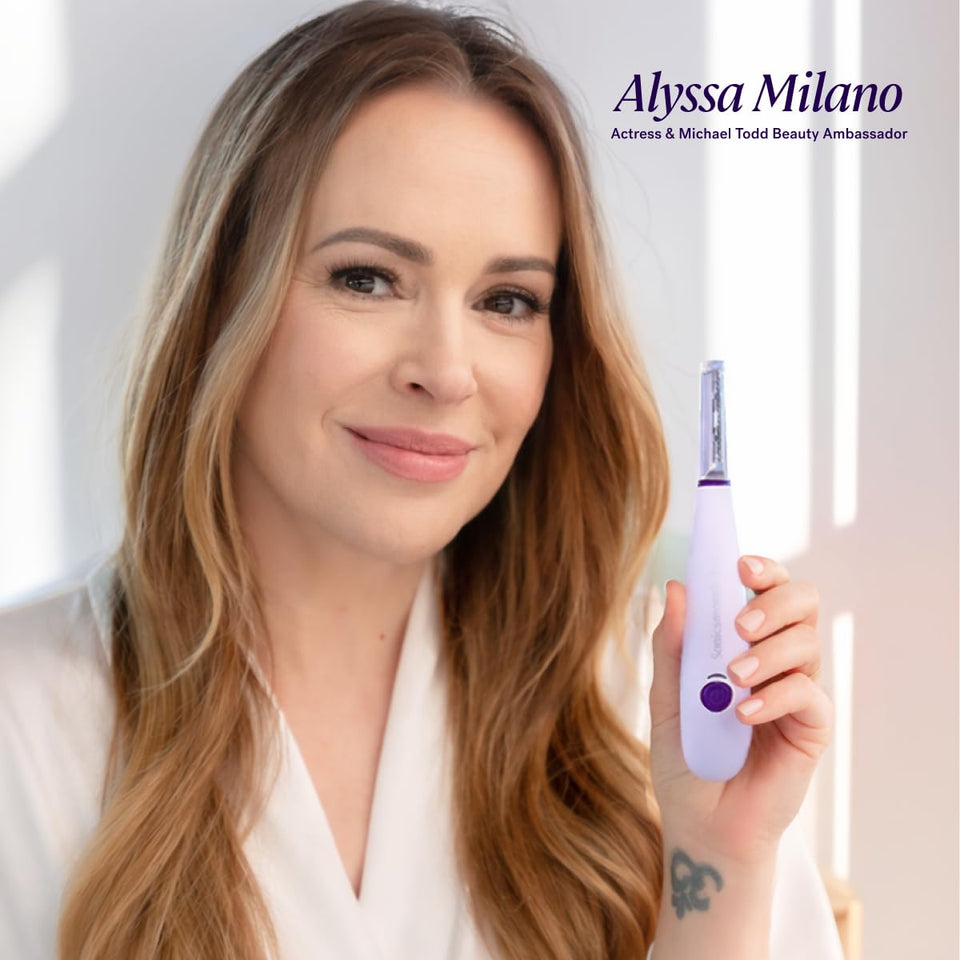 Michael Todd Beauty Sonicsmooth Dermaplaning Razor Women Face Eyebrow Trimmer Peach Fuzz Remover 8 Weeks Blades Lavender