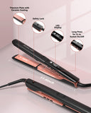 Annlary 1 Inch Titanium Ceramic Ionic Hair Straightener and Curler 2-in-1 Dual Voltage Frizz-Free