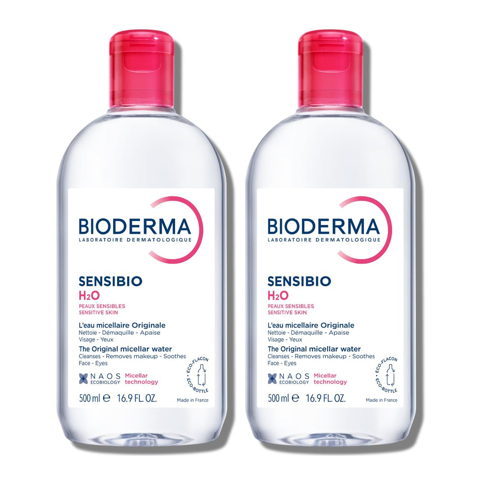 Bioderma Sensibio H2O Micellar Water Makeup Remover and Gentle Face Cleanser for Sensitive Skin
