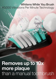 Aquasonic Black Series Ultra Whitening Electric Toothbrush ADA Accepted 8 Brush Heads Wireless Charging 40000 VPM